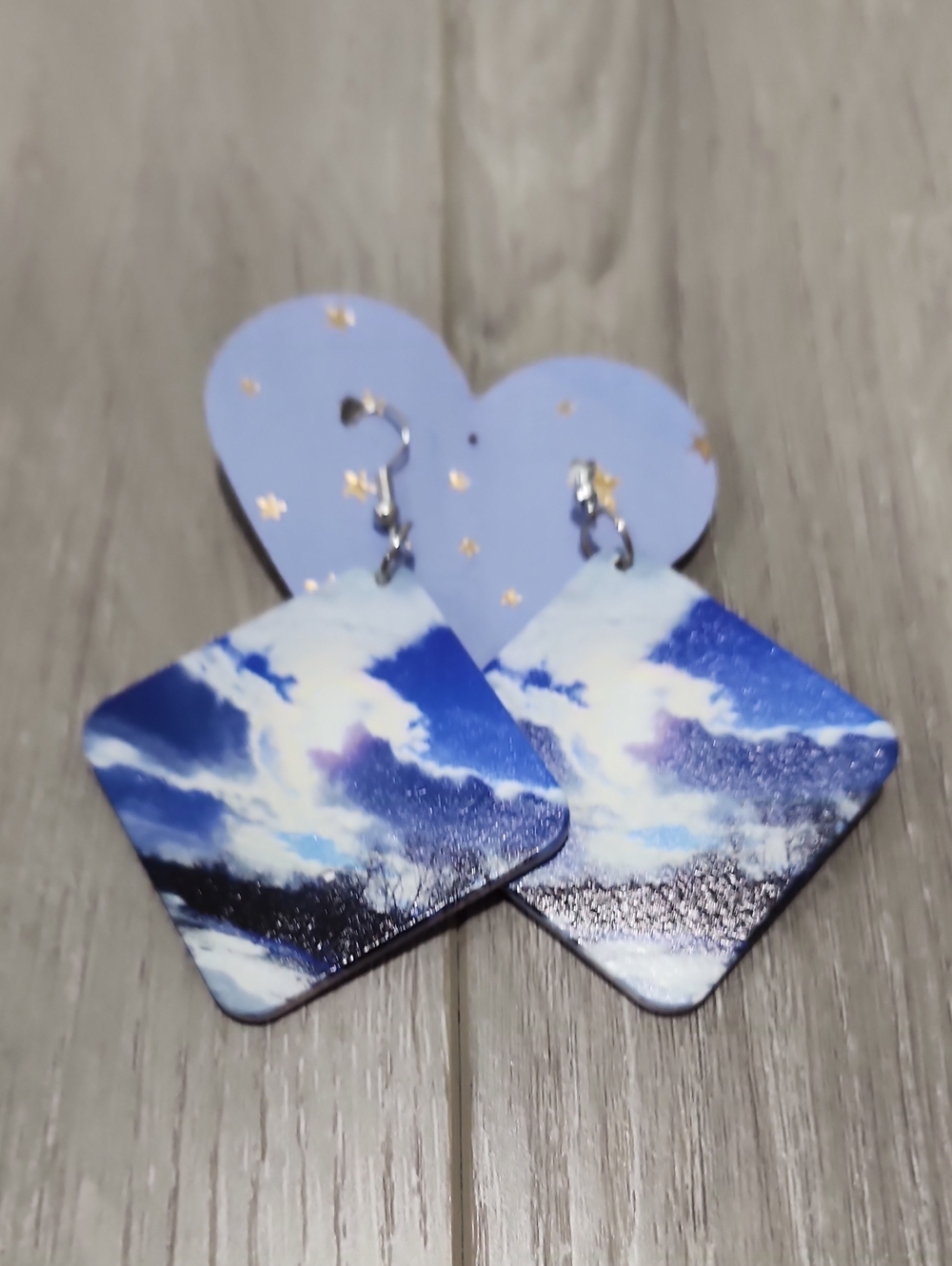 🧚‍♂️Nikolina Photography Winter Sky Print Dangle Earrings